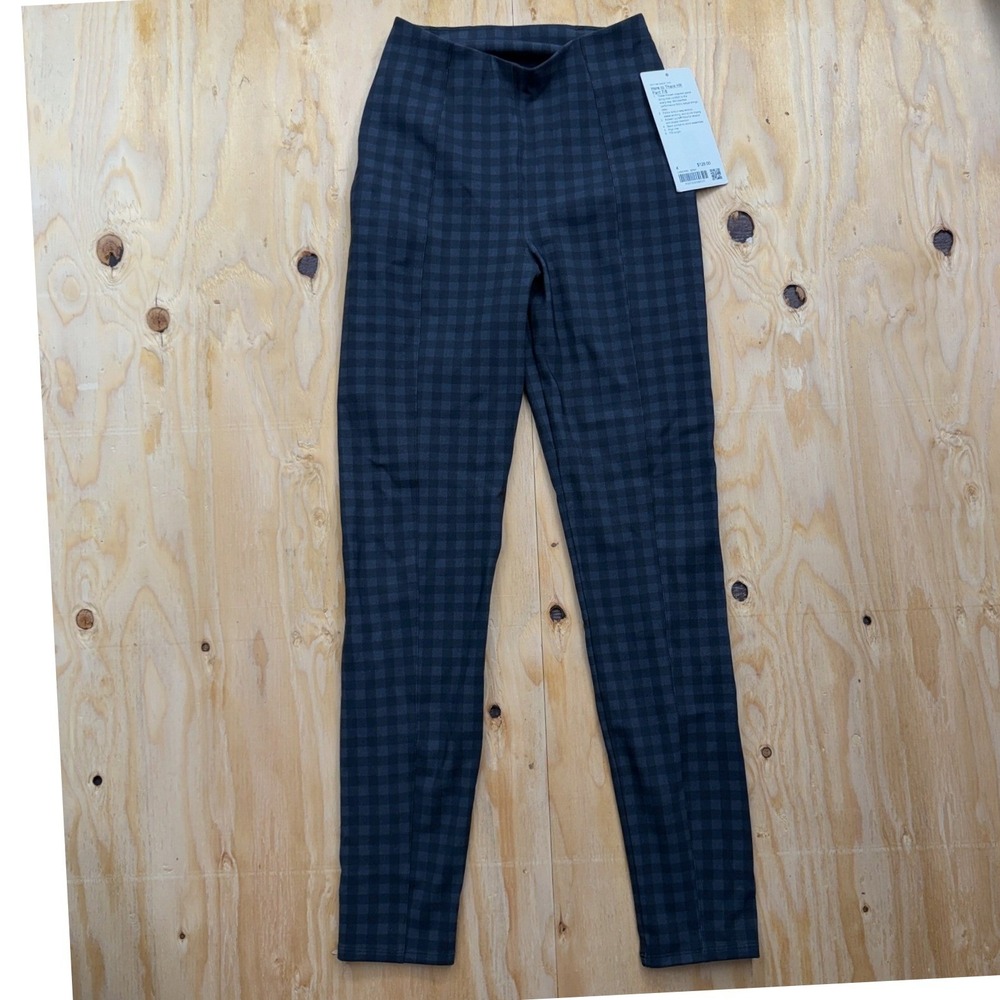 Lululemon Here to There HR Pant 7/8 Brighton Buffalo Print Grey Black Size 4